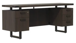 Stand-Alone Double Pedestal Desks Safco Office Furniture 72in W x 20in D Credenza, BBB/BF Pedestals