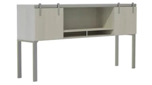 Desk Hutches Safco Office Furniture 72” Hutch with Sliding Wood Doors
