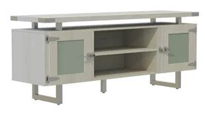 Storage Credenzas Safco Office Furniture Low Wall Cabinet Glass Doors