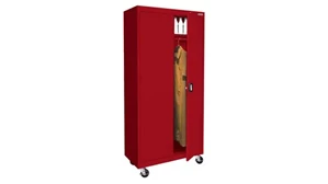 Tall Storage Cabinets Sandusky Lee 36in W x 24in D x 78in H Transport Mobile Wardrobe Cabinet