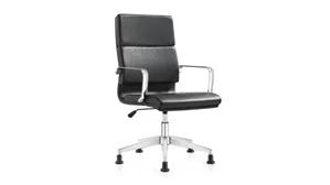 Conference Room Chairs Woodstock Leather Swivel Side Chair with Glides
