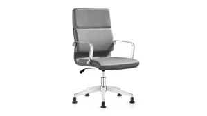 Conference Room Chairs Woodstock Leather Swivel Side Chair with Glides