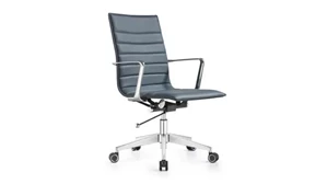 Conference Room Chairs Woodstock Mid Back Leather Swivel Chair