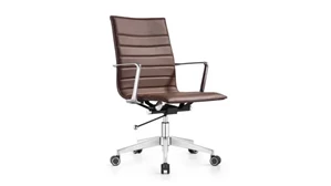 Conference Room Chairs Woodstock Mid Back Leather Swivel Chair