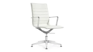 Ergonomic Task Chairs Woodstock Leather Side Swivel Chair with Glides