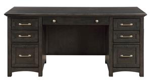 Wood Veneer Desks Wilshire Furniture 66in x 27in Double Pedestal Desk