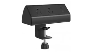 Power Modules Black Dog Office Clamp-On Desktop Power Strip & Charger
