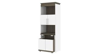 Compact Desks Bestar Office Furniture 30in W Shelving Unit with Fold-Out Desk