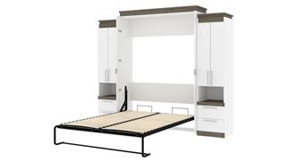 Murphy Beds - Queen Bestar Office Furniture 104in W Queen Murphy Bed and 2 Storage Cabinets with Pull-Out Shelves