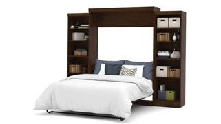 Murphy Beds - Queen Bestar Office Furniture 115in W Queen Murphy Wall Bed and 2 Storage Units