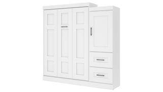 Murphy Beds - Full Bestar Office Furniture 85in W Full Murphy Bed and Storage Unit with Drawers