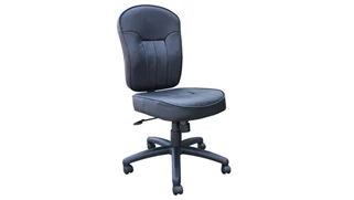 Ergonomic Task Chairs WFB Designs Black Leather Armless Task Chair