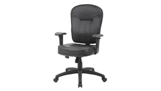 Ergonomic Task Chairs WFB Designs Mid Back Leather Task Chair with Adjustable Arms