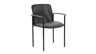 Lobby & Guest Chairs - Metal WFB Designs Guest Side Chair with Vinyl Seat and Mesh Back