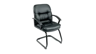 Lobby & Guest Chairs - Metal WFB Designs Black Leather Guest Chair