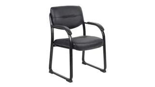 Lobby & Guest Chairs - Metal WFB Designs Leather Guest Chair with Padded Arms