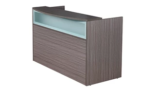 Reception Stand-Alone Desk WFB Designs Frosted Glass and Laminate Reception Desk