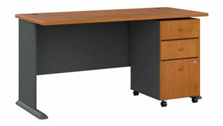 Modular Desks Bush Furniture 60in W Desk with Mobile File Cabinet (Assembled)