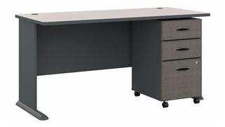 Modular Desks Bush Furniture 60in W Desk with Mobile File Cabinet (Assembled)