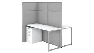 Workstations & Cubicles Bush Furnishings 60in W 2 Person Cubicle Desk with File Cabinets and 66in H Panels