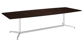 Conference Tables Bush Furnishings 10ft W x 48in D Boat Shaped Conference Table with Metal Base