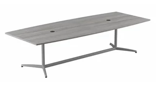 Conference Tables Bush Furnishings 10ft W x 48in D Boat Shaped Conference Table with Metal Base