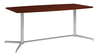 Conference Tables Bush Furnishings 6ft W x 36" D Boat Shaped Conference Table with Metal Base