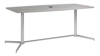 Conference Tables Bush Furnishings 6ft W x 36" D Boat Shaped Conference Table with Metal Base