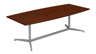 Conference Tables Bush Furnishings 8ft W x 42in D Boat Shaped Conference Table with Metal Base