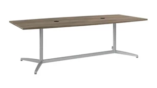 Conference Tables Bush Furniture 8ft W x 42in D Boat Shaped Conference Table with Metal Base
