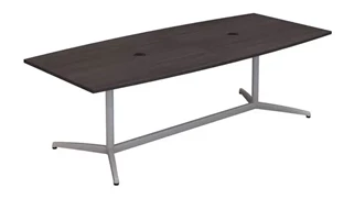Conference Tables Bush Furnishings 8ft W x 42in D Boat Shaped Conference Table with Metal Base