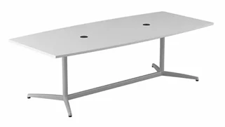 Conference Tables Bush Furnishings 8ft W x 42in D Boat Shaped Conference Table with Metal Base