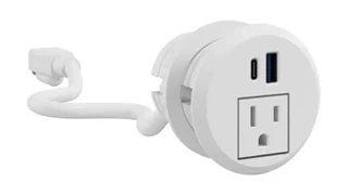 Power Modules Bush Furnishings 2in Desktop Power Grommet with AC Outlet and USB-A/USB-C Ports