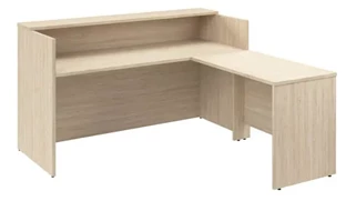 Reception Stand-Alone Desk Bush Furniture 72in W x 72in D L-Shaped Reception Desk with Shelf