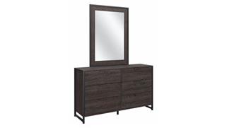 Dressers Bush Furniture 6 Drawer Dresser with Mirror