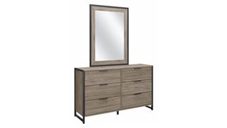 Dressers Bush Furniture 6 Drawer Dresser with Mirror