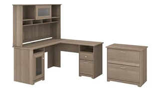 L Shaped Desks with Hutch Bush Furniture 60in W L-Shaped Computer Desk with Hutch and Lateral File
