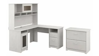 L Shaped Desks with Hutch Bush Furniture 60in W L-Shaped Computer Desk with Hutch and Lateral File Cabinet