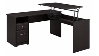 Standing Desks - Manually Adjustable Bush Furnishings 60in W 3 Position L-Shaped Sit to Stand Desk