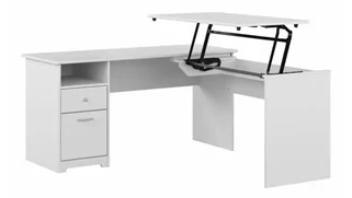 Standing Desks - Manually Adjustable Bush Furniture 60in W 3 Position L-Shaped Sit to Stand Desk