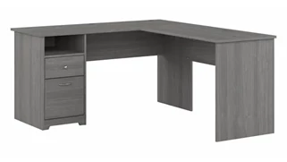 L Shaped Single Pedestal Desks Bush Furniture 60in W L-Shaped Computer Desk with Drawers