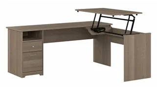 Standing Desks - Manually Adjustable Bush Furniture 6ft W 3 Position L-Shaped Sit to Stand Desk