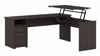 Standing Desks - Manually Adjustable Bush Furniture 6ft W 3 Position L-Shaped Sit to Stand Desk