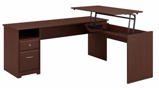 Standing Desks - Manually Adjustable Bush Furniture 6ft W 3 Position L-Shaped Sit to Stand Desk