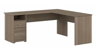 L Shaped Single Pedestal Desks Bush Furniture 72in W L-Shaped Computer Desk with Drawers