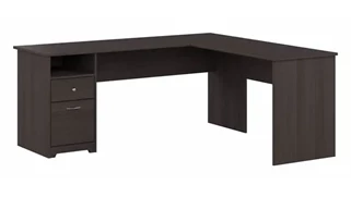 L Shaped Single Pedestal Desks Bush Furnishings 72in W L-Shaped Computer Desk with Drawers