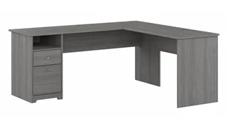 L Shaped Single Pedestal Desks Bush Furnishings 72in W L-Shaped Computer Desk with Drawers