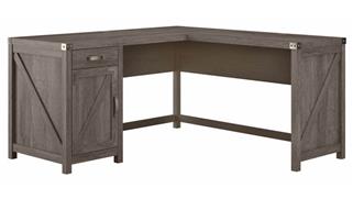 L Shaped Desks Bush 60in W L-Shaped Desk with Drawer and Storage Cabinet