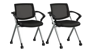 Nesting Chairs Bush Furnishings Mesh Back Nesting Chairs with Arms - Set of 2