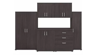 Tall Storage Cabinets Bush Furnishings 6 Piece Modular Closet Storage Set with Floor and Wall Cabinets